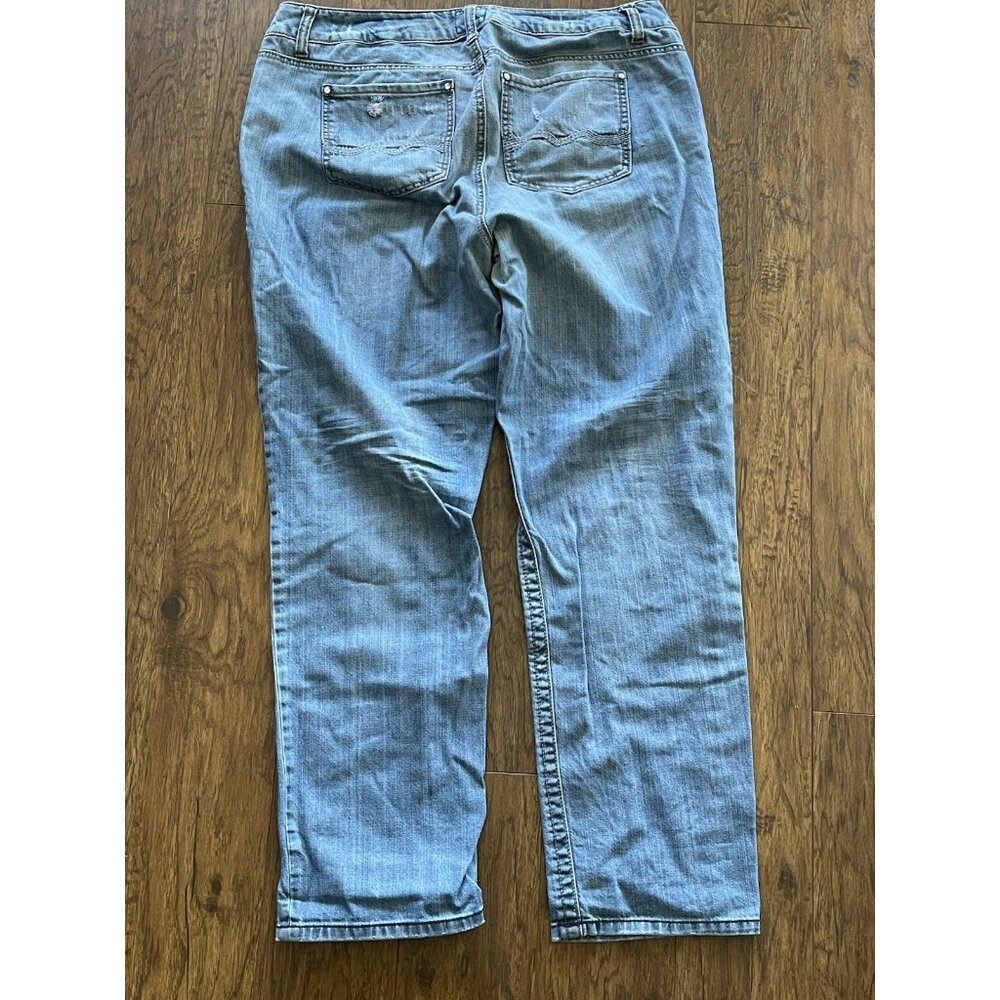 Z Cavaricci Y2K Boyfriend PLUS size 16 Distressed Straight Leg Jeans - Picture 7 of 15